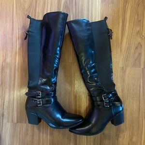 Black knee high boots